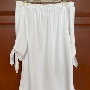 Off the shoulder white dress